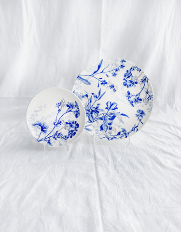 Blue Chintz Floral Dessert Plates, Set of 6