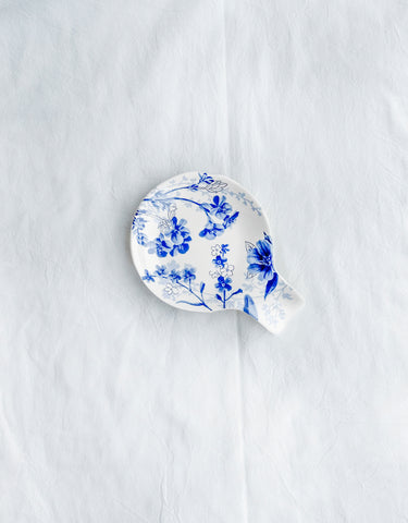 Blue Chintz Floral Spoon Rest