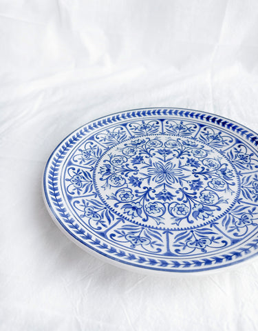 Blue Marrakesh Tile Floral Salad Plates, Set of 4