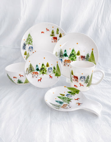 Enchanted Winter Wonderland Dessert Plates, Set of 6