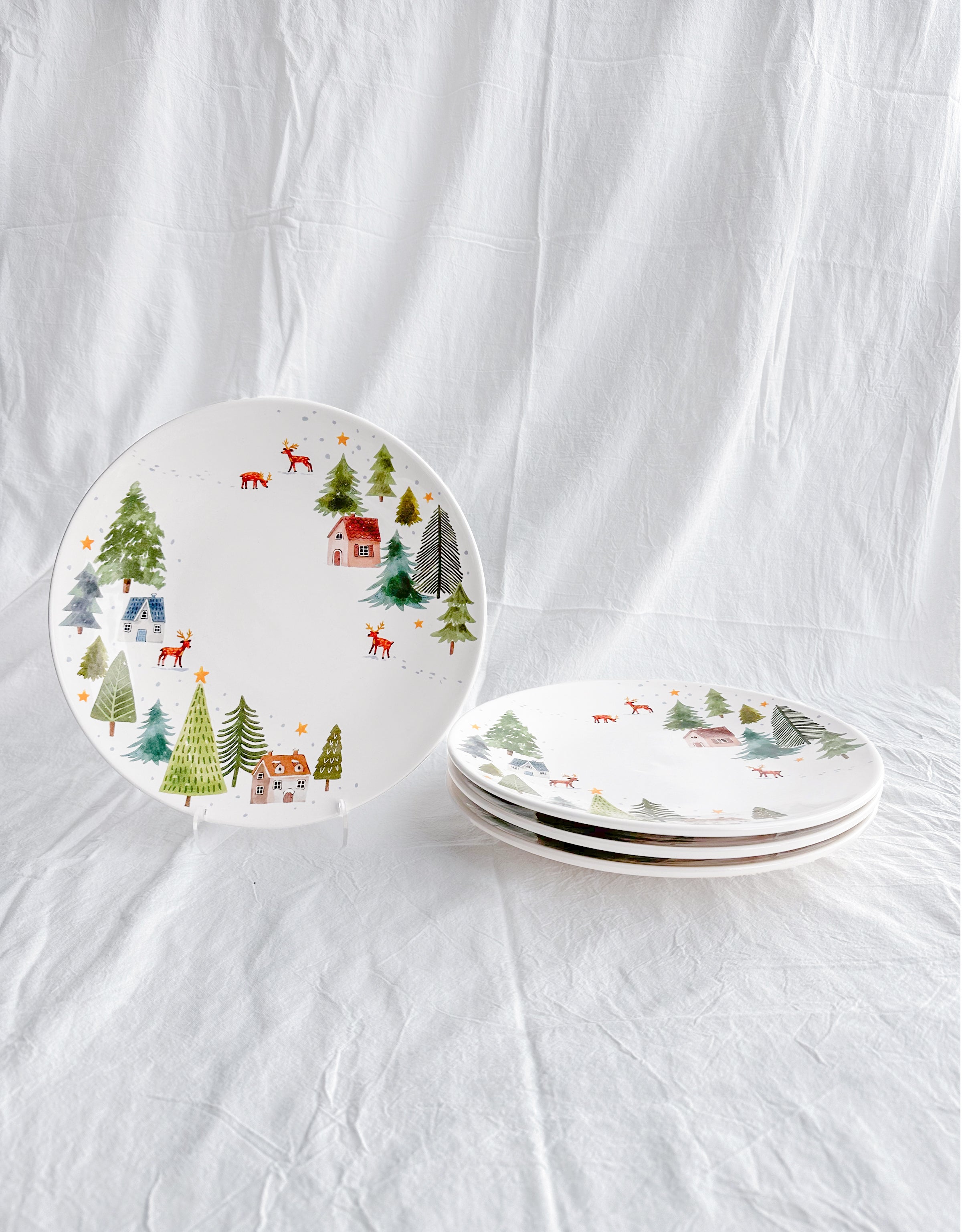 Enchanted Winter Wonderland Dinner Plates, Set of 4