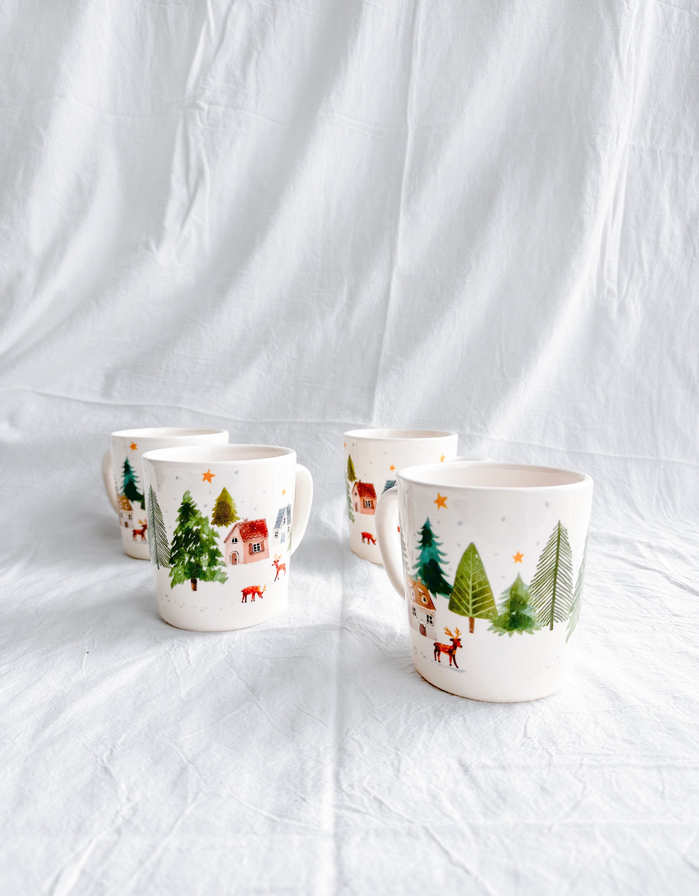 Enchanted Winter Wonderland Mugs, Set of 4