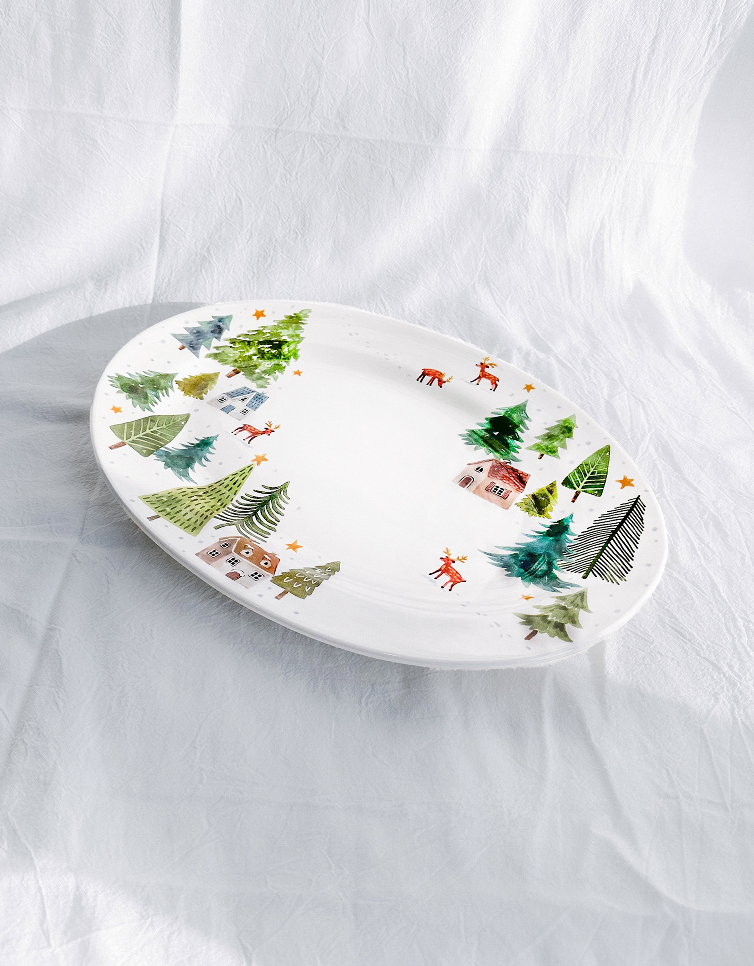 Enchanted Winter Wonderland Oval Serving Platter