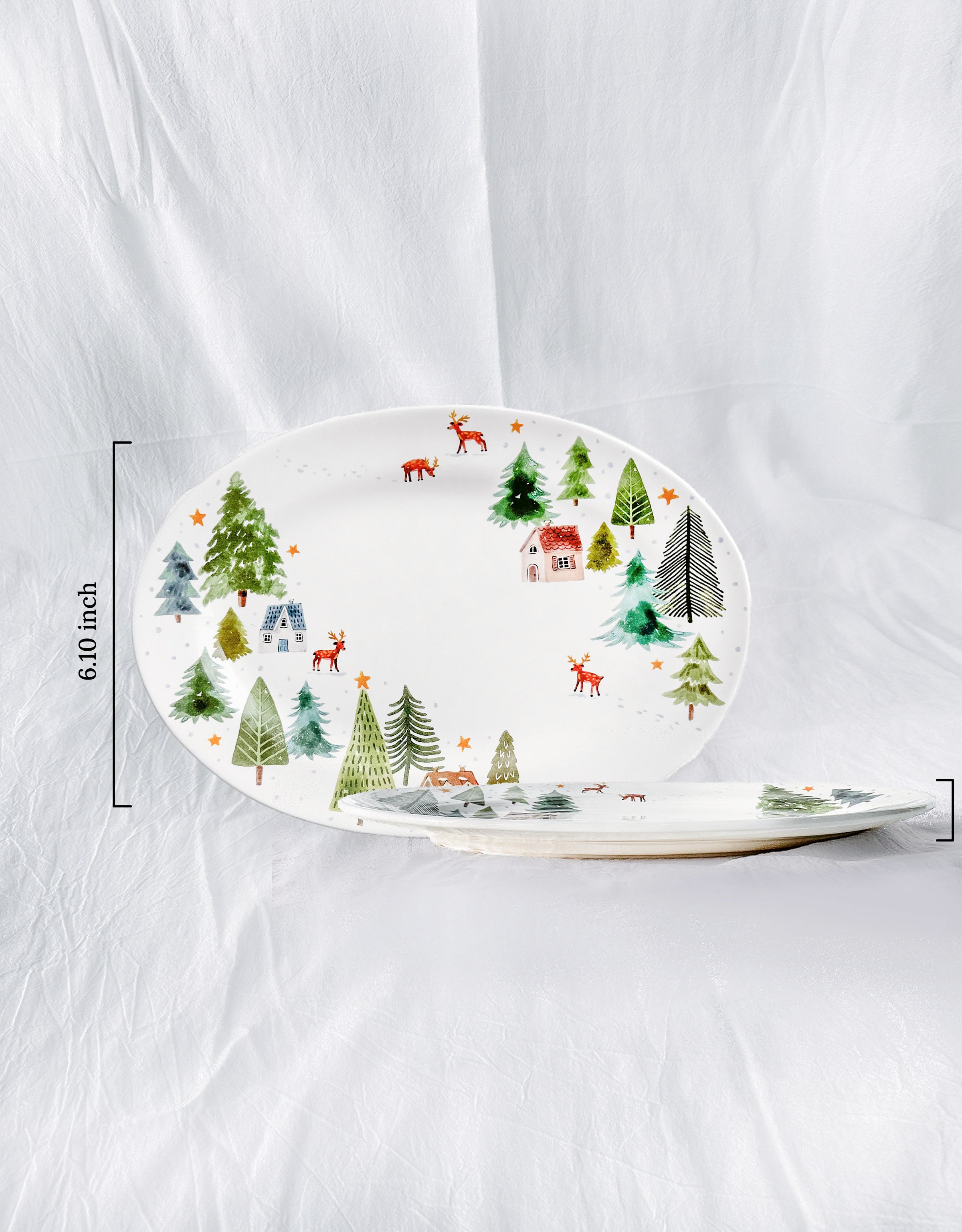 Enchanted Winter Wonderland Oval Serving Platter