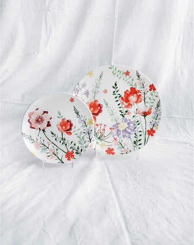 Wildflower Meadow with Poppy Flowers Dessert Plates, Set of 6